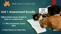 Unit 1 Assessment Bundle: Differentiated Tests & Study Guides